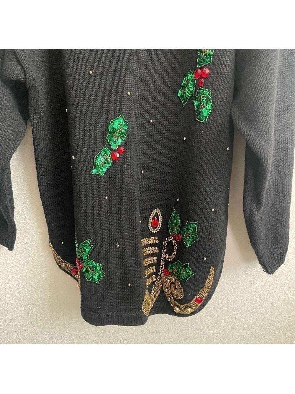 Women’s Victoria Harbour Vintage 90’s Black Christmas Sweater Size Medium! - Picture 4 of 5